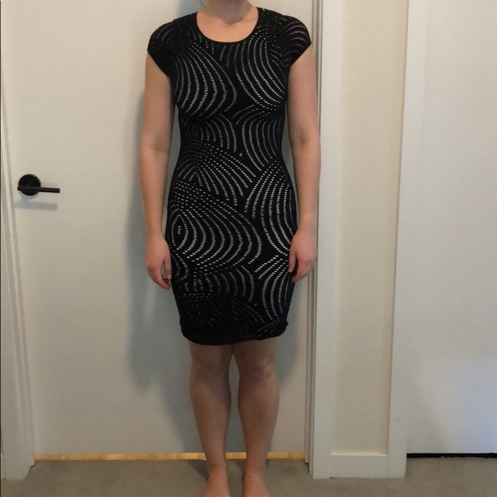 Fitted, fun black and white dress